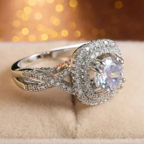 AAA+ Quality Women Gorgeous 925 Silver Plated Ring Cubic Zircon Engagement Jewelry Size 7 ABC Jewelery